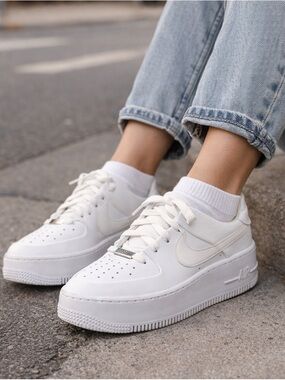 Nike Air Force 1 Sage Low White Platform Sneakers | Women’s Size 6  Street Style